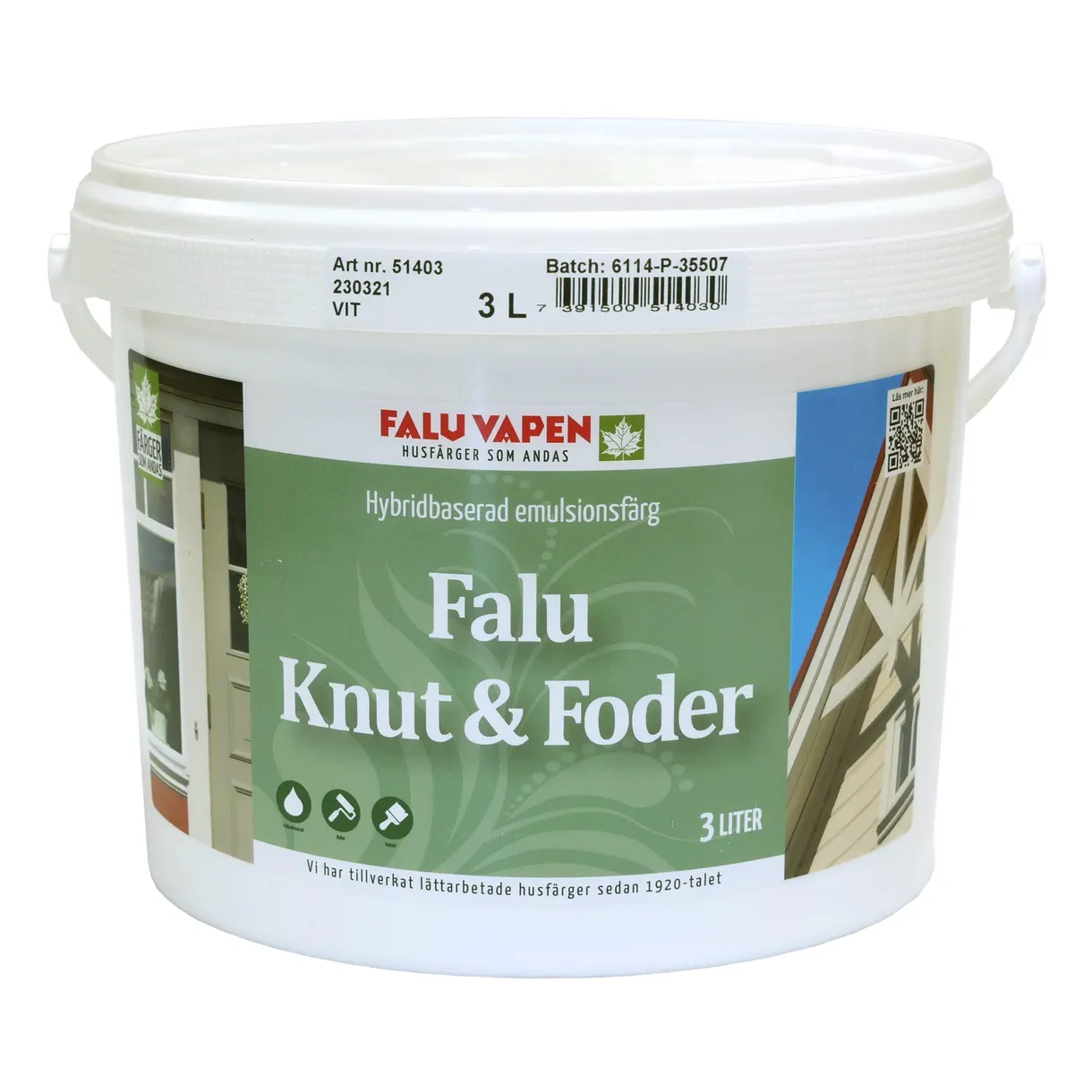 KNUT&FODERFÄRG FALU VAPEN VIT 3L